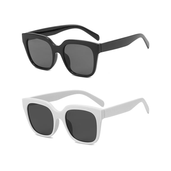 Ginsiom 2 Packs Trendy Square Sunglasses for Women Outdoor Fashion Sun Glasses