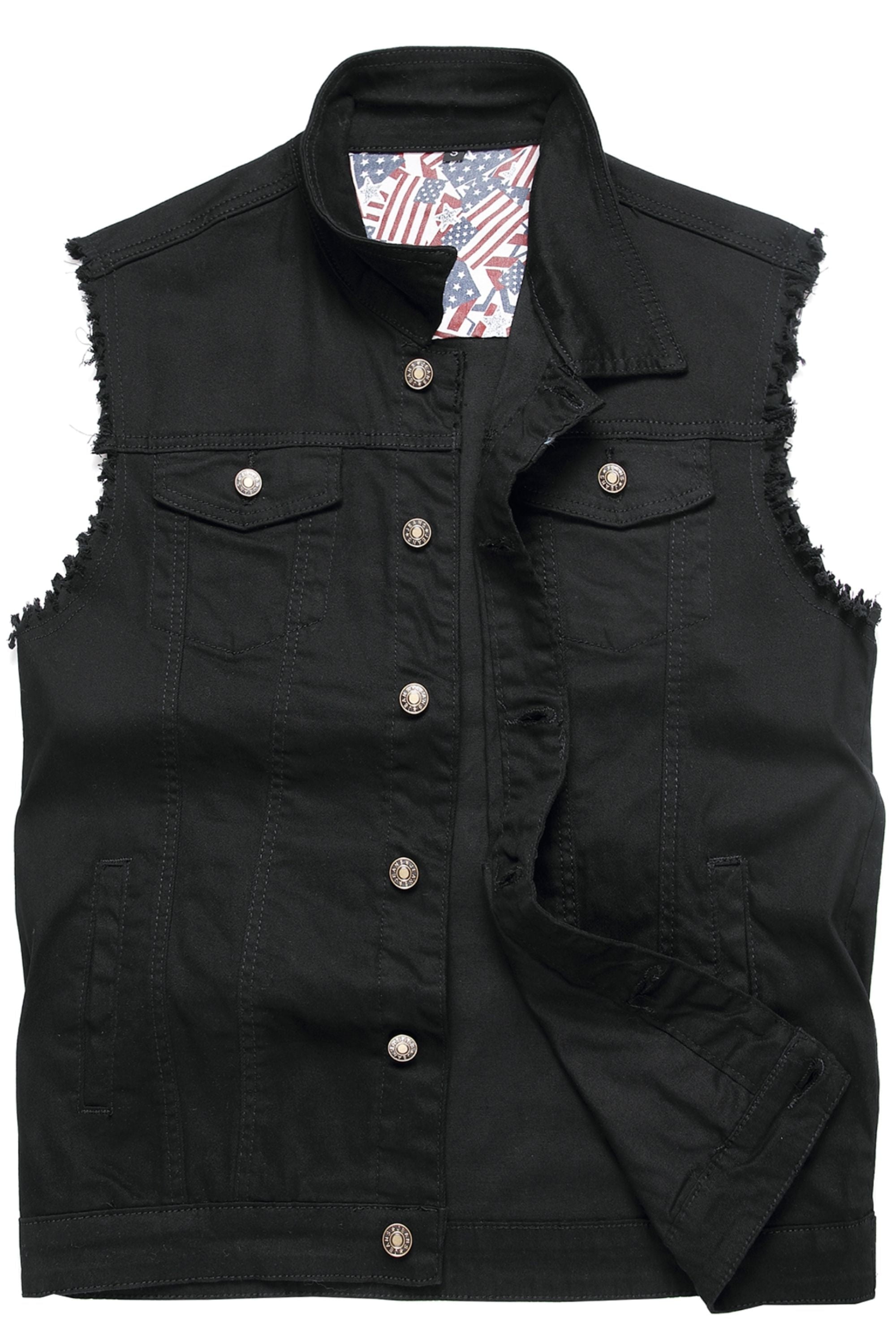 Ginsiom Mens Denim Vest Sleeveless Slim Fit Ripped Retro Jean Vest ...