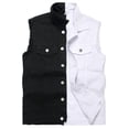 thumbnail image 1 of Ginsiom Mens Denim Vest Sleeveless Slim Fit Ripped Retro Jean Vest Jacket, 1 of 5