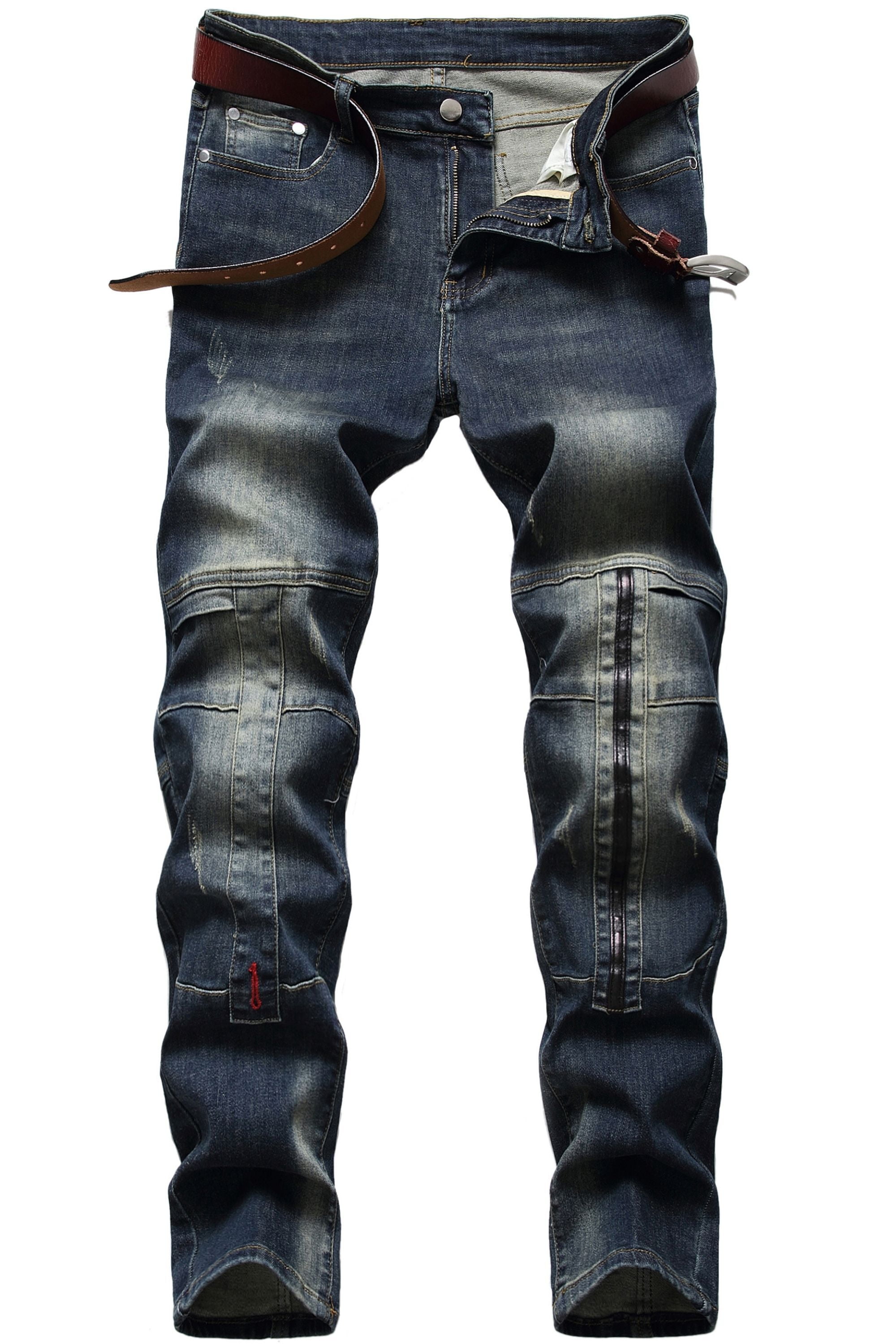 Ginsiom Mens Jeans Slim Fit Stretch Skinny Straight Leg Denim Pants ...