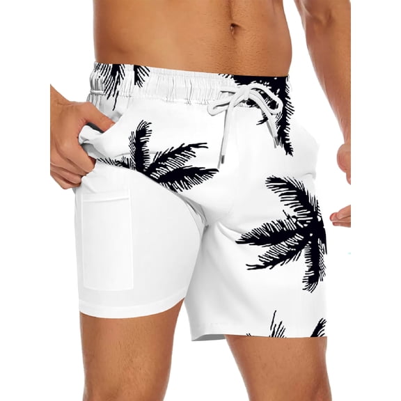 Ginsiom Mens Swim Trunks with Mesh Lining Quick Dry Board Shorts Beach Swim Shorts Swimwear