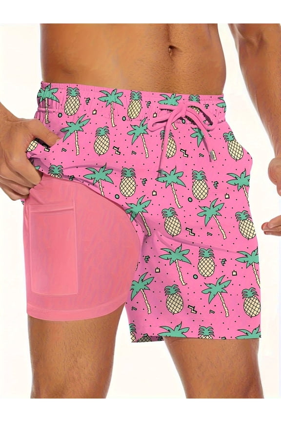 Mens Swim Trunks with Mesh Lining Quick Dry Board Shorts Beach Swim Shorts Swimwear