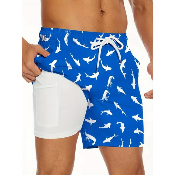 Ginsiom Mens Swim Trunks with Mesh Lining Quick Dry Board Shorts Beach Swim Shorts Swimwear