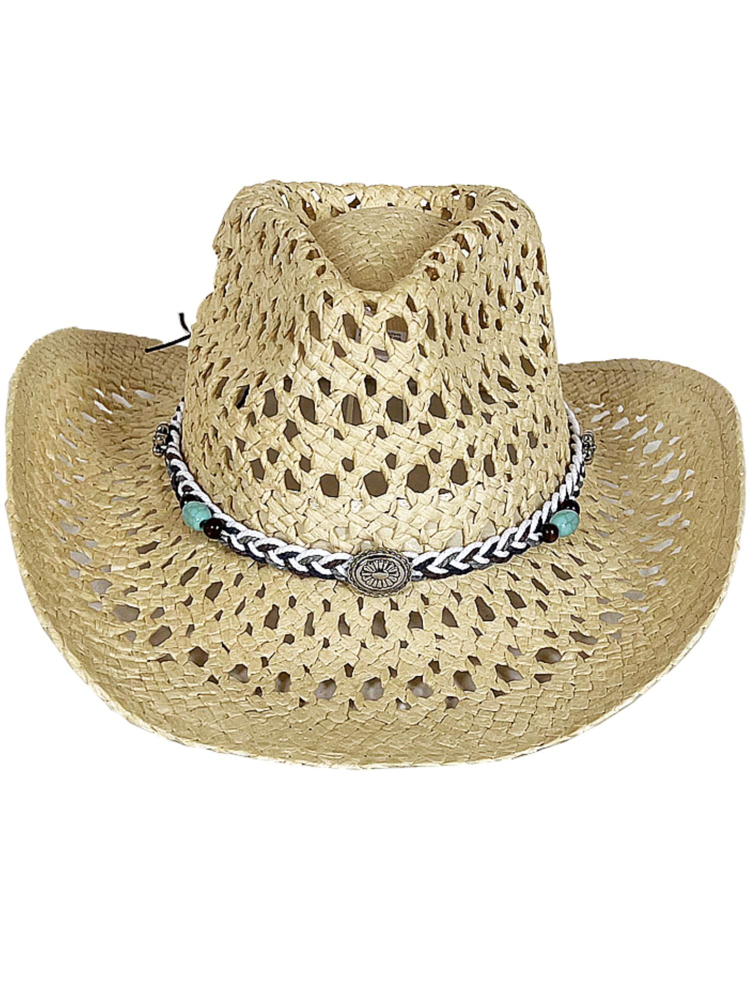 Ginsiom Woven Straw Cowboy Hat for Women & Men, Wide Brim  display picture 1