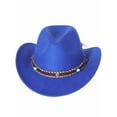 thumbnail image 1 of Ginsiom Western Cowboy Hat for Men Women Roll Up Felt Cowgirl Hat with Belt Buckle, 1 of 4