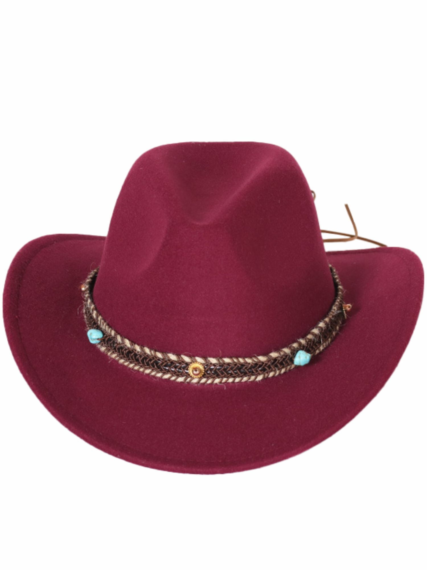 Aegistus Cowboy Hat For Woen And En, Faux Fur Felt Cowgirl Hats Hats Outdoor Wide Bri Rodeo