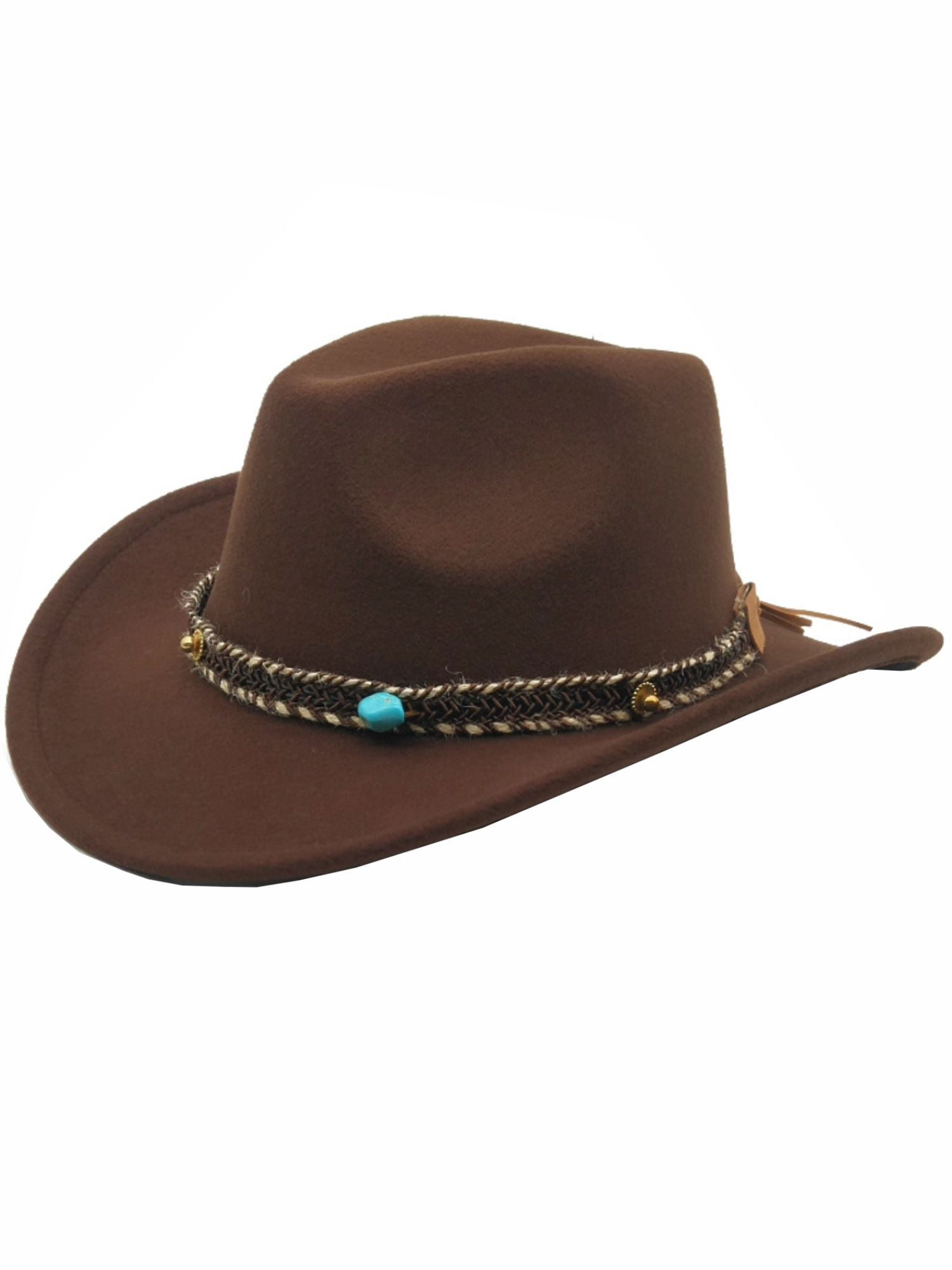 Ginsiom Western Cowboy Hat for Men Women Roll Up Felt Cowgirl Hat with ...