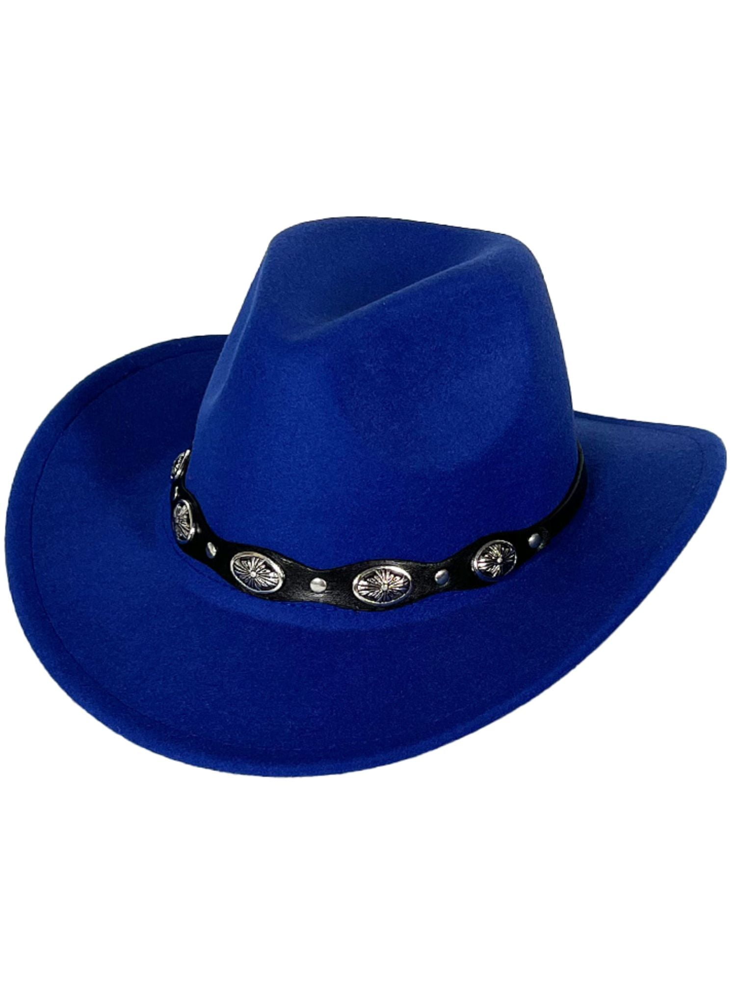6322 Women Men Felt Wide Brim Western Cowboy Hats Belt Buckle Panama Lanzom Women Men Classic Felt Wide Brim Western Cowboy  main image 2