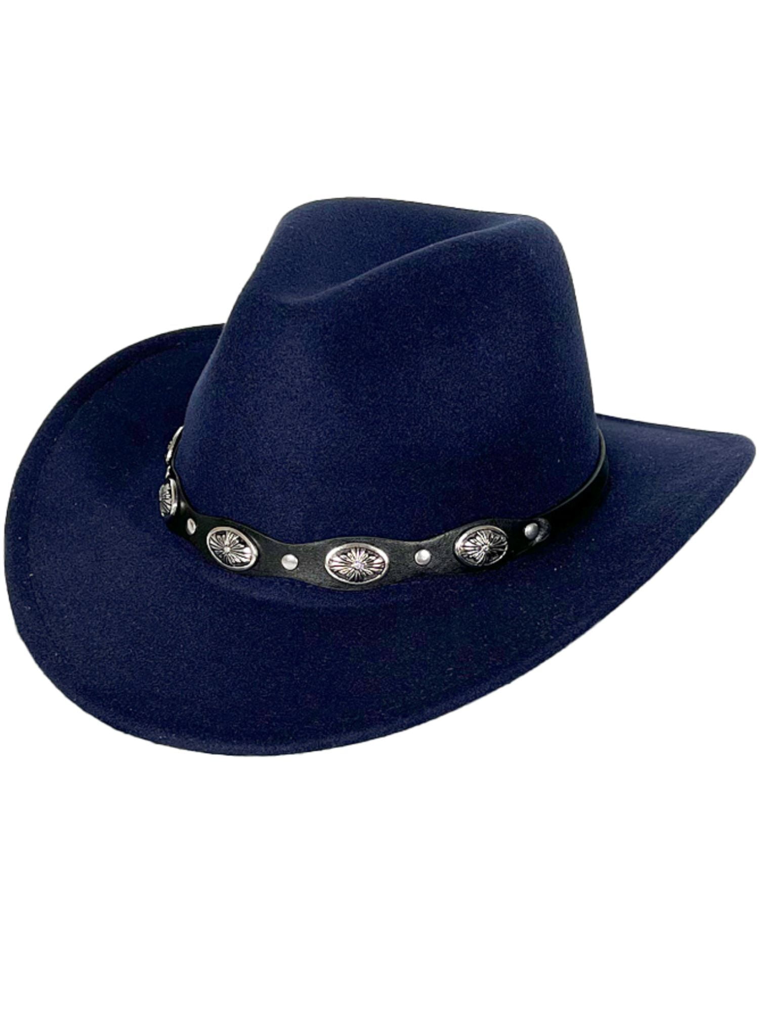 Hercicy 6 Pcs Cowboy Hats Pack Women Men Retro Wide Brim Western Hat Fur  Faux Felt Cowgirl Hat Belt Buckle Panama Hat