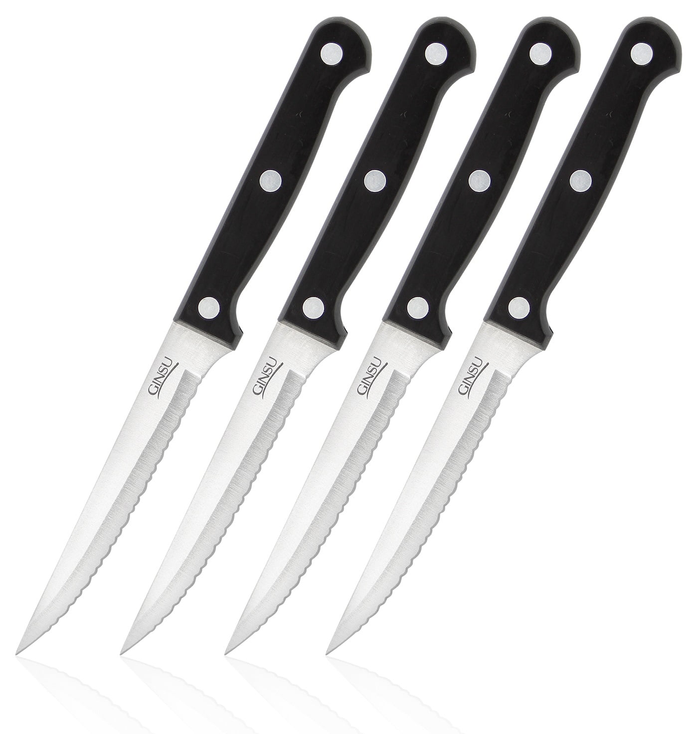 Ginsu Essential Series 4Piece Stainless Steel Steak Knife Set, GESKB