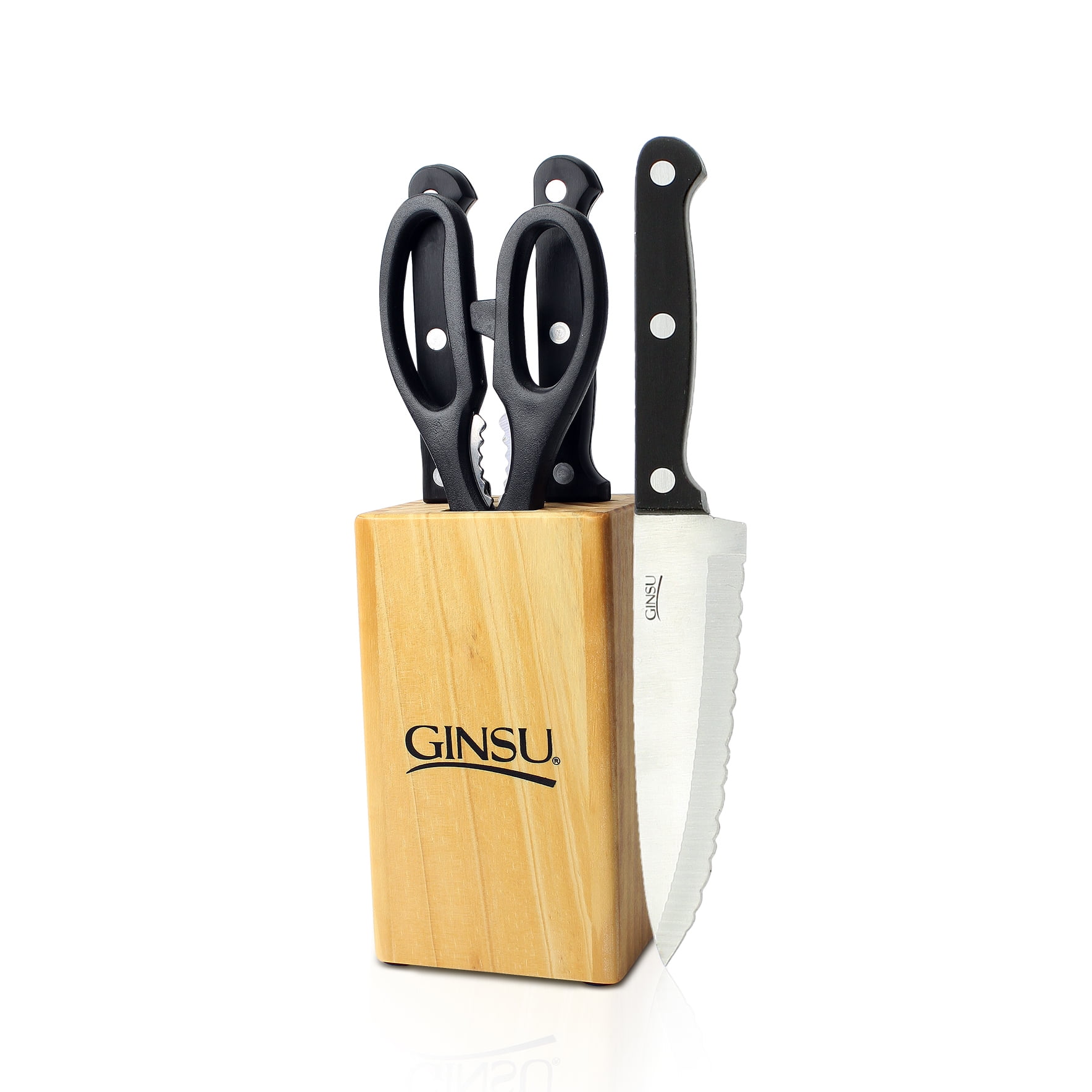 Ginsu Essential Series 5Piece Stainless Steel Serrated Knife Set