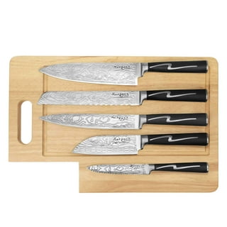 Ginsu Gourmet Chikara Series Forged 8-Piece Japanese Steel Knife Set, Cutlery  Set with 420J Stainless Steel Kitchen Knives, Finished Hardwood Block,  COK-KB-DS-008-3 