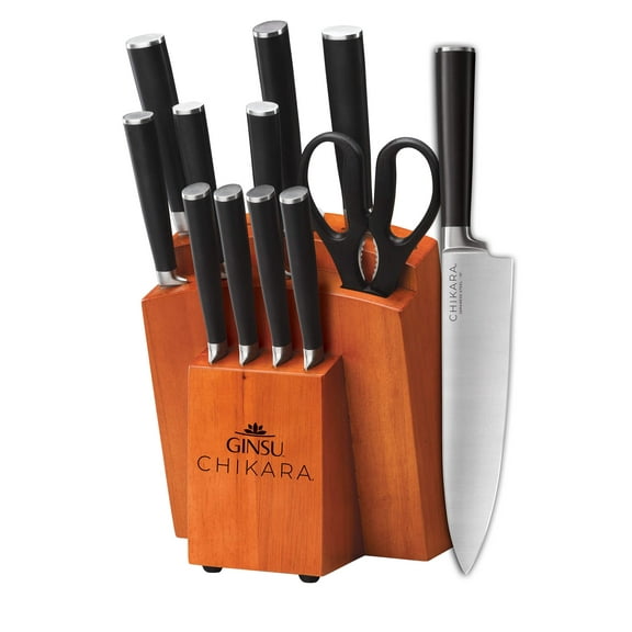 Ginsu Chikara 12 Piece Knife Block Set, Toffee Block