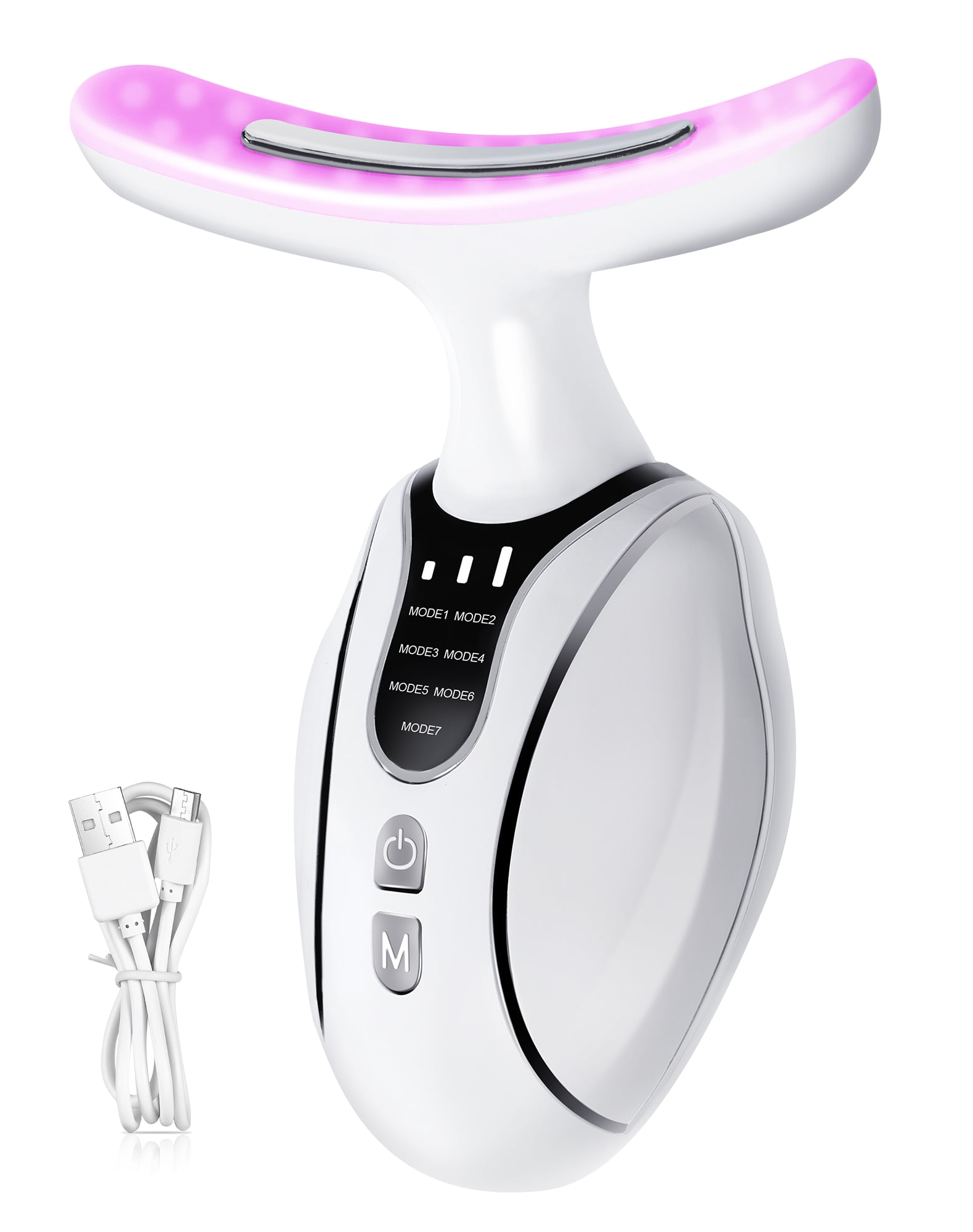 Gintenco 7 Different LED Light Patterns Skin Care Massage & Neck Beauty Device, Compact & Lightweight Easy to Carry Easy to Use for Skin Care, Facial Contouring Tools, Vibration, Heat