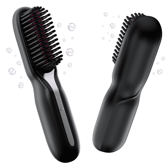 Clearance Gintenco Cordless Hair Straightener, Ceramic Mini Hair Straightener Brush, Anti-scald design, Temperature Control and LED Display for Women, Black.