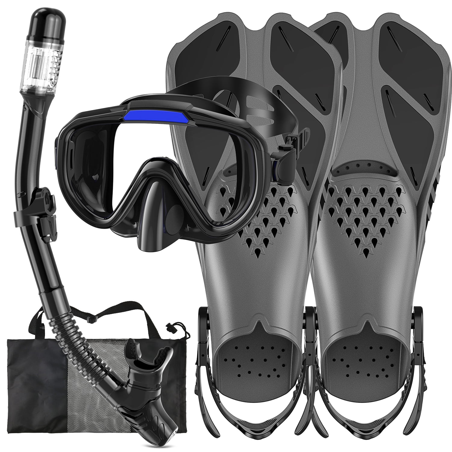 Gintenco Adult Snorkeling Set: 4 in 1 Panoramic View Diving Mask, Dry ...