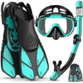 thumbnail image 1 of Gintenco Snorkel Set for Adult,4 in 1 Snorkel Set with Panoramic View,snorkeling gear for adults,Snorkeling and Travel Bag for Swimming GR-L, 1 of 7