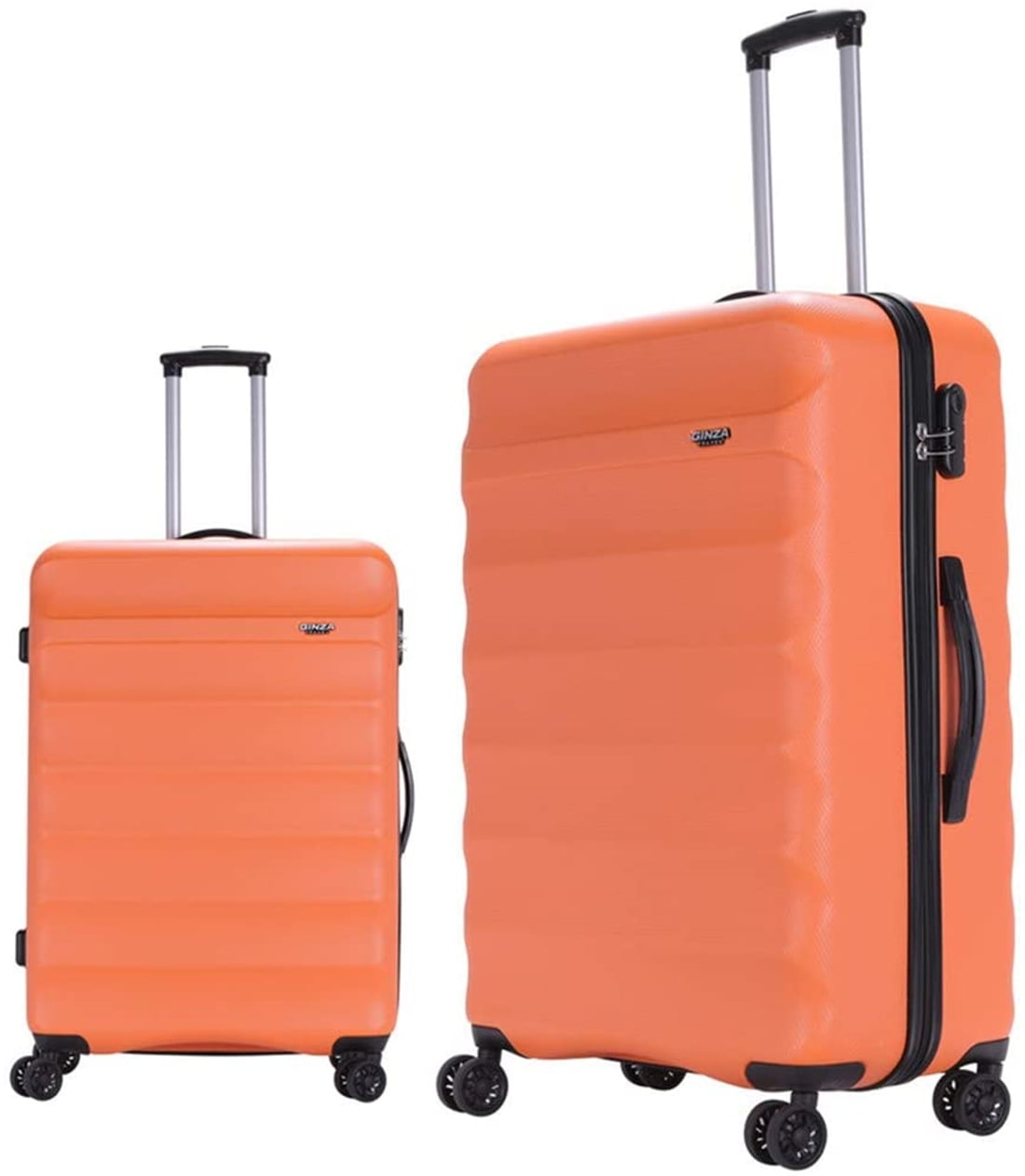 Ginza Travel 2 Piece Luggage Set ABS Hard Shell Luggage Hardside Double