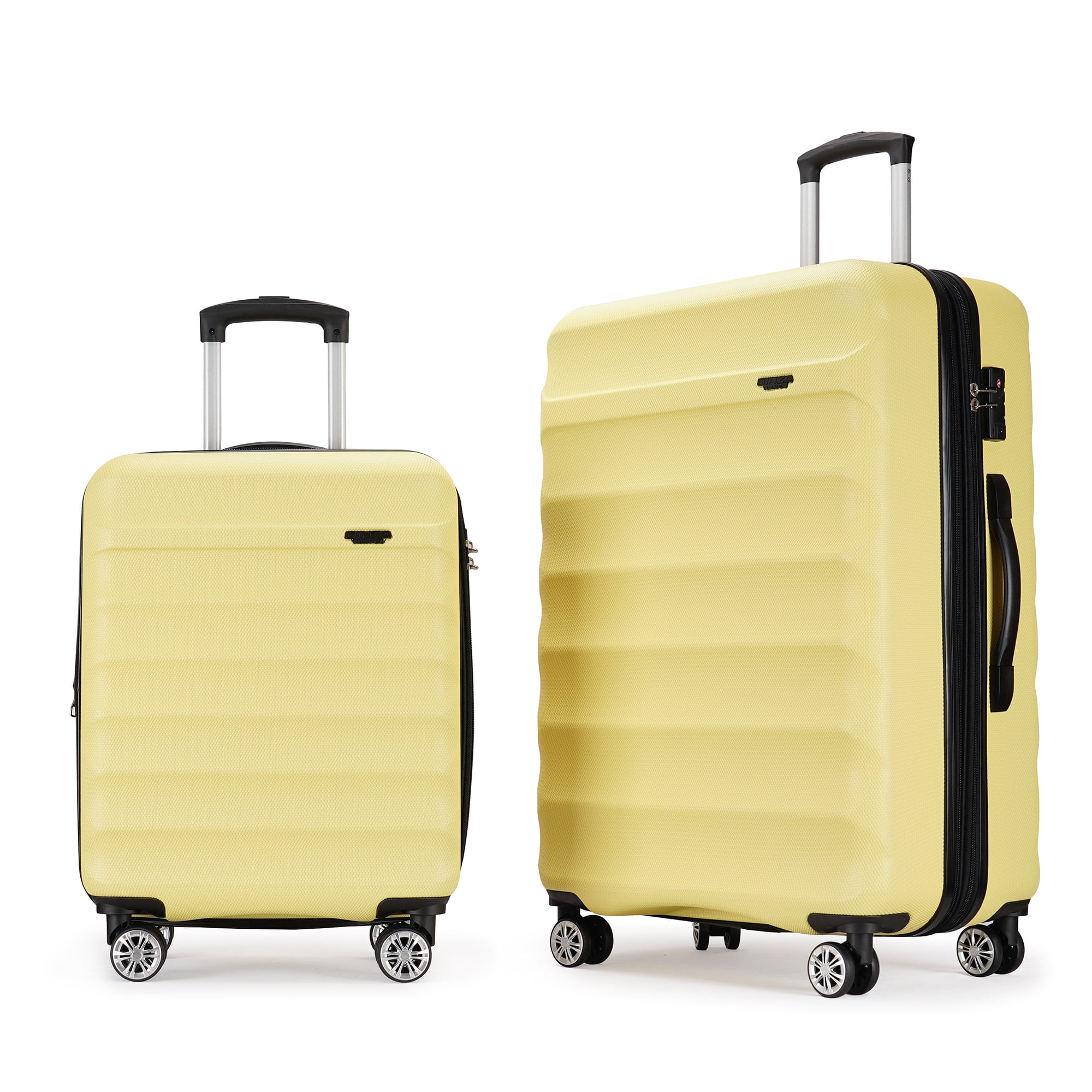 Ginza Travel 2 Piece Luggage Sets Hard Shell Suitcase Set with Double ...