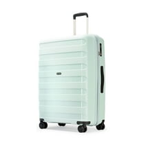 Ginza Travel 28" Checked Luggage Expandable PP Durable Suitcase Double Wheels TSA Lock for Airplane ,Azure Water