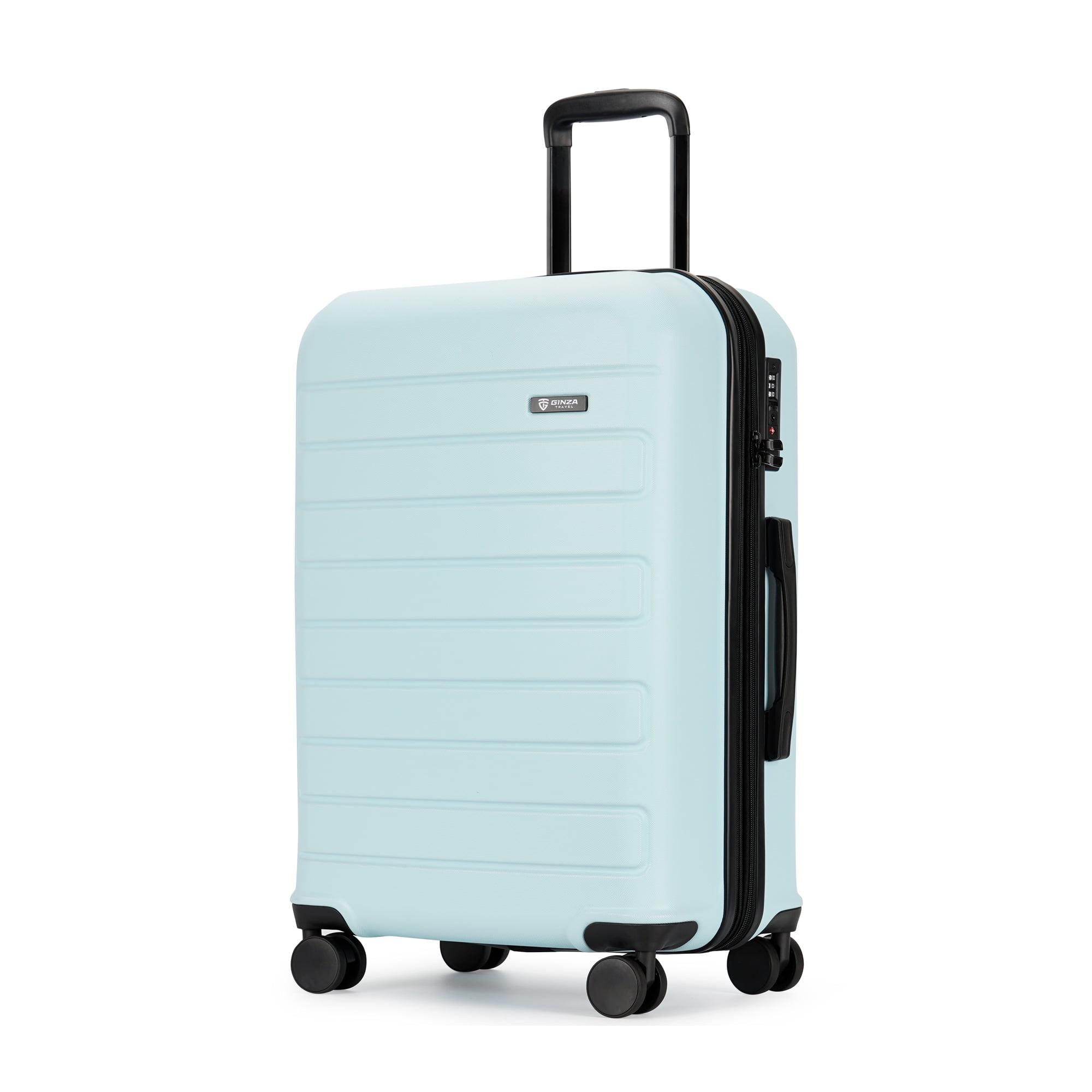 Ginza Travel 28 Inch Expandable Spinner Suitcase with TSA Lock Sky Blue Walmart