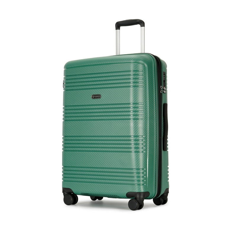 Ginza Travel 29 inch Hardside Checked Luggage Expandable PP Shell Double Spinner Wheels Green Walmart