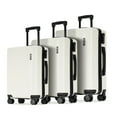 thumbnail image 1 of Ginza Travel 3 Piece Hardshell Luggage Set Hardside Lightweight Suitcase with Lock Spinner Wheels 20in24in28in.(White), 1 of 9