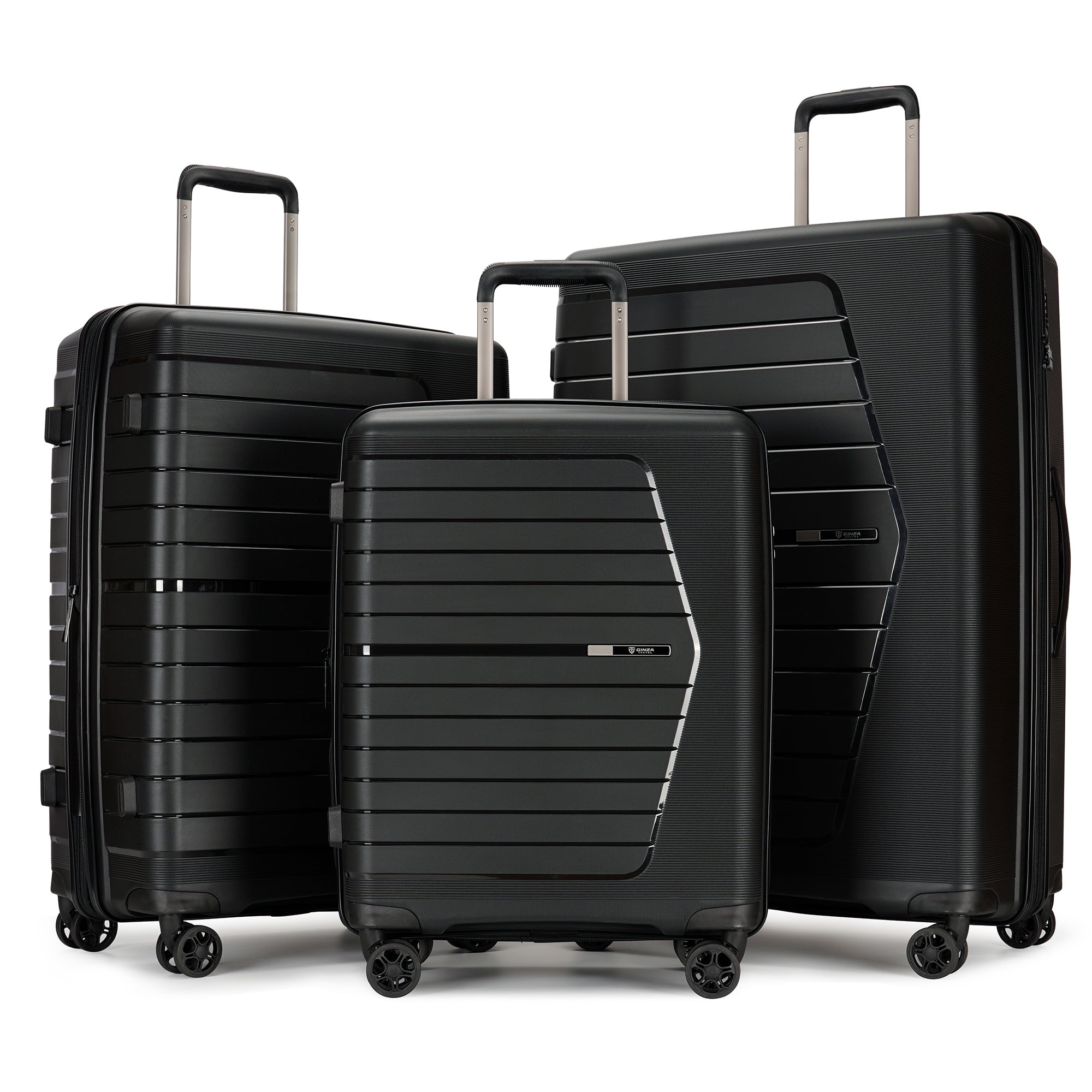 Ginza Travel 3 Piece Hardside Expandable Luggage Sets (20"/25"/28"),PP Hard Shell Suitcase Sets