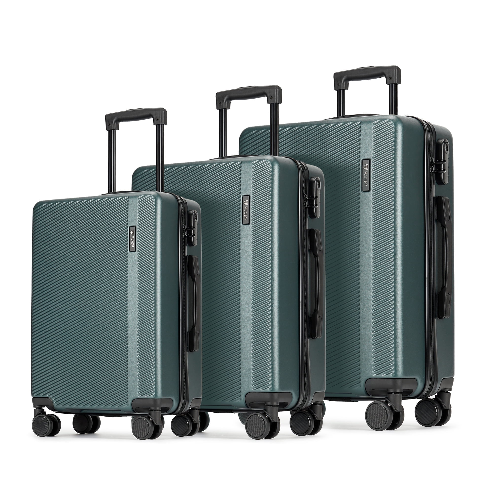 Ginza Travel 3pc Hardshell Luggage Set, Lightweight ABS, Durable