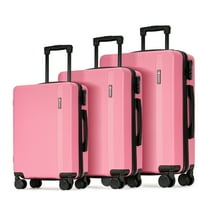 Ginza Travel 3 Piece Hardside Luggage Sets,Hardshell Lightweight Suitcase Set with Spinner Wheels,Deep Pink