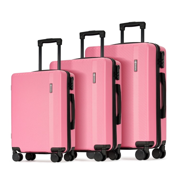 Ginza Travel 3 Piece Carry On Hardside Large Luggage Sets with