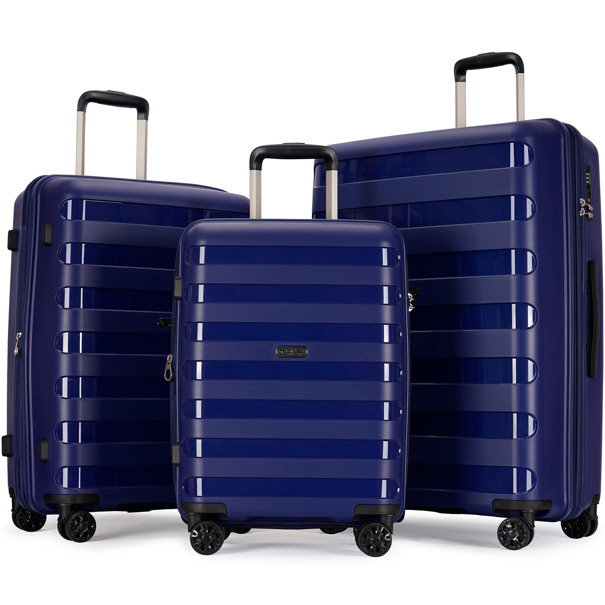 Ginza Travel 3 Piece Luggage Sets,Expandable PP Hard Shell Luggage Set ...