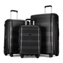 ユウキページ 3袋 Zimtown Hardside Lightweight Spinner Purple 3 Piece Luggage
