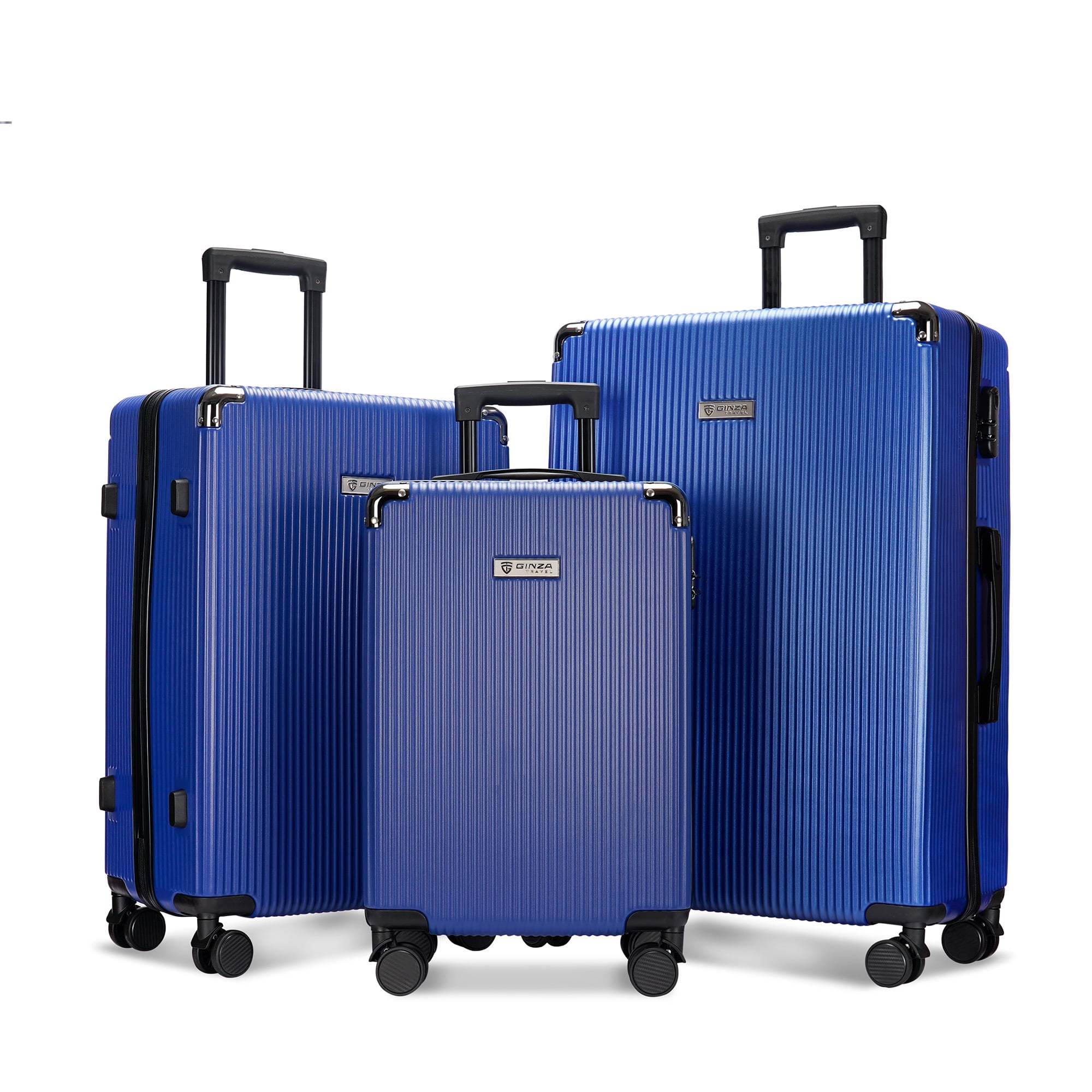 Ginza Travel Hardside Spinner Wheel Luggage Sets,Blue,3Piece Set (20