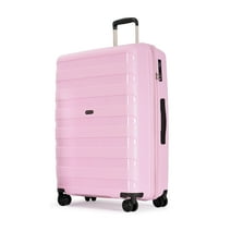 GinzaTravel 28" Luggage Expandable PP Hard Shell luggage TSA Lock Hardside Double Spinner Wheels Suitcase,Pink
