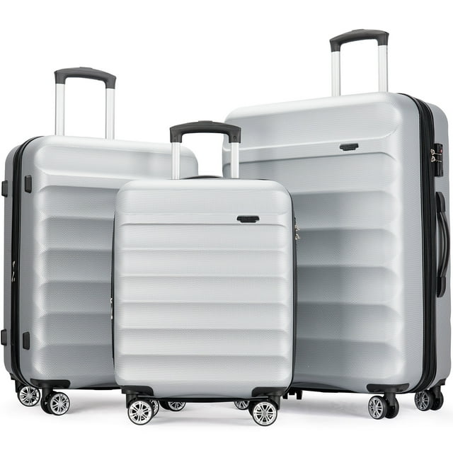 "GinzaTravel 3pc CarryOn Hardshell Lightweight Spinner Luggage Sets