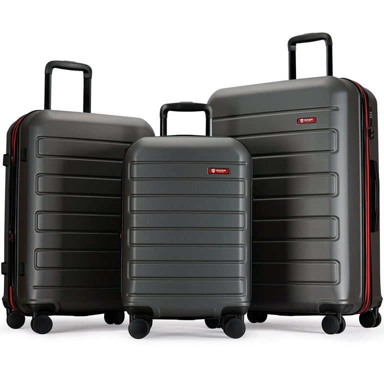 GinzaTravel Piece Hardside Expandable Luggage Sets,Hard Shell