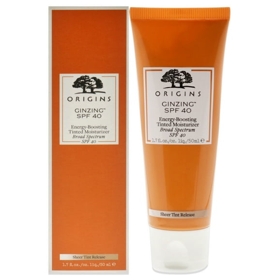 Ginzing Energy-Boosting Tinted Moisturizer SPF 40 by Origins for Unisex - 1.7 oz Sunscreen