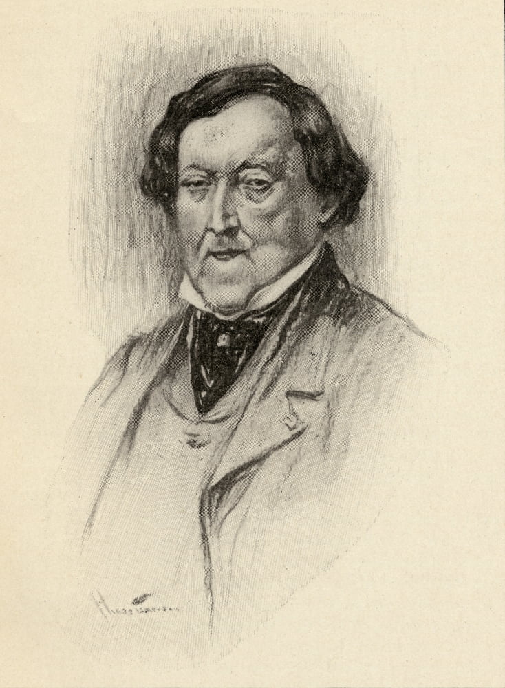 Gioacchino Antonio Rossini 1792-1868 Italian Composer Portrait By Chase Emerson American Artist 1874-1922 Canvas Art - Ken Welsh Design Pics (26 x 34)