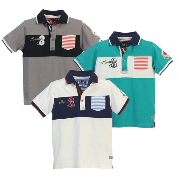Gioberit Kids and Boys Fashion Polo Shirt with Embroidery Pack of 3