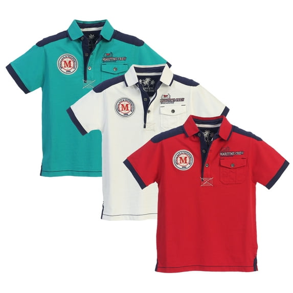 Gioberit Kids and Boys Nautical Fashion Polo Shirt Pack of 3
