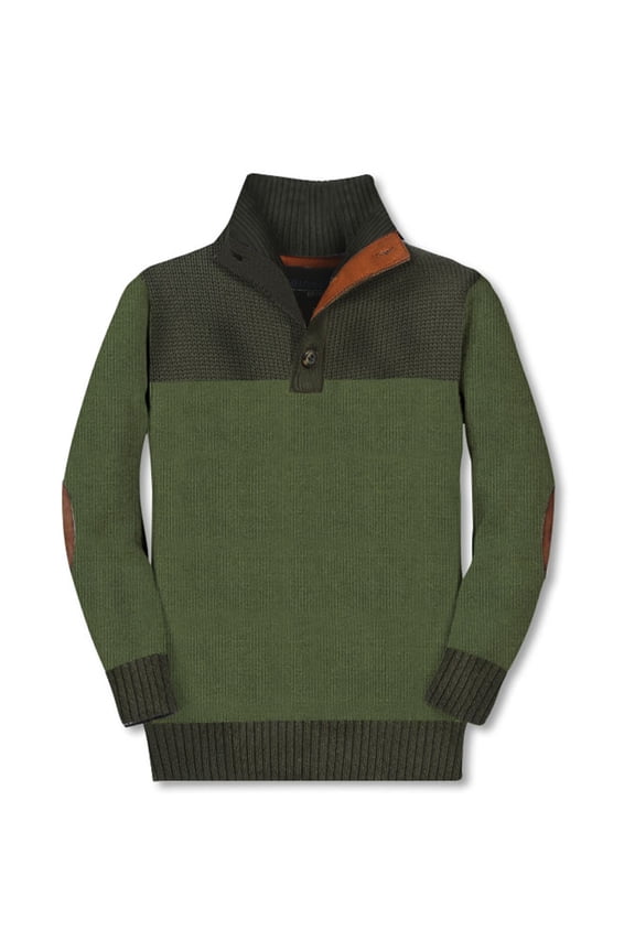 Kids and Boys 100% Cotton Button Down Collar Knitted Pullover Sweater