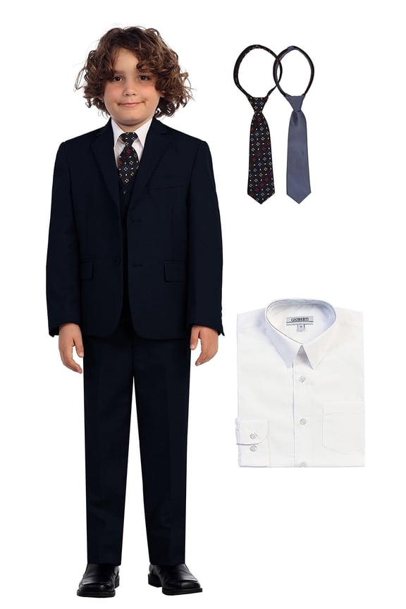 Boy's Formal 6-Piece Suit, Jacket, Vest, and Dress Pants Suit Set