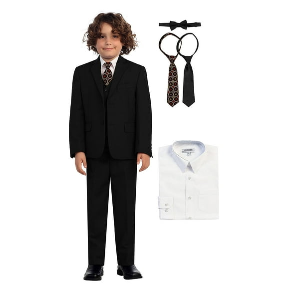 Gioberti Boy's Formal 7-Piece Suit, Jacket, Vest, and Dress Pants Suit Set
