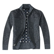 Gioberti Boys Knitted Full Zip Cardigan Sweater with Soft Brushed Flannel Lining
