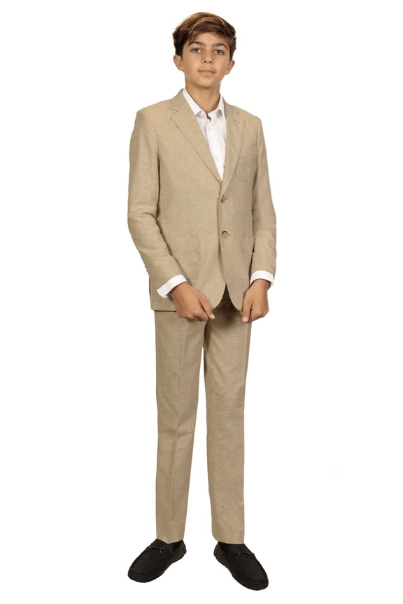 Boy's Linen Suit Set Jacket and Dress Pants