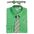 thumbnail image 1 of Gioberti Boy's Long Sleeve Dress Shirt + Plaid Tie, Bow Tie and Hanky, 1 of 2