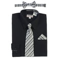 thumbnail image 1 of Gioberti Boy's Long Sleeve Dress Shirt + Plaid Tie, Bow Tie and Hanky, 1 of 5