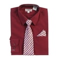 thumbnail image 1 of Gioberti Boy's Long Sleeve Dress Shirt + Stripe Tie, Bow Tie and Hanky, 1 of 5