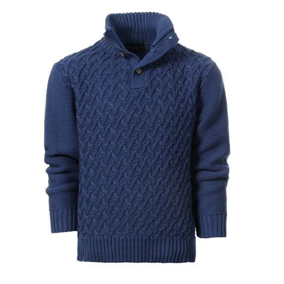 Gioberti Boy's Mock Neck Pullover Knitted Sweater Color: Royal Blue Size: 12